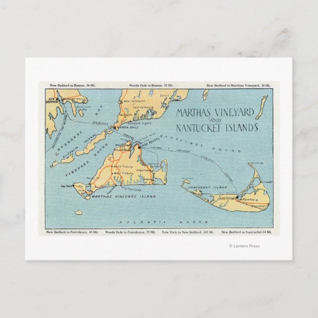 Carte Postale Martha's Vineyard & Nantucket Islands (Devant)