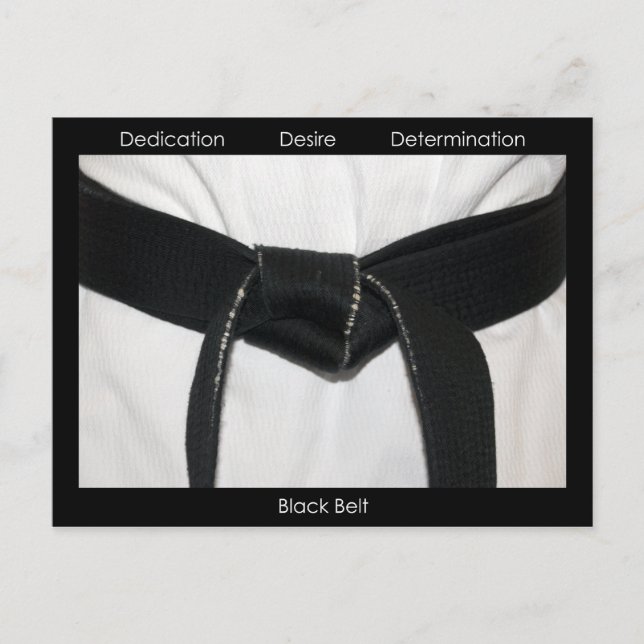 Carte Postale Martial Arts Black Belt Félicitations (Devant)