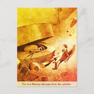 Carte Postale Martiens émergeant - Guerre des mondes