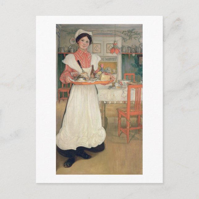 Carte Postale Martina portant le petit déjeuner sur un plateau,  (Devant)