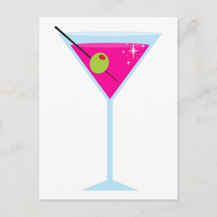 Carte Postale Martini rose
