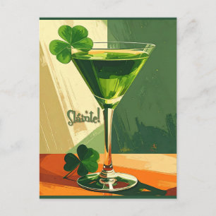 Carte Postale Martini Shamrock Moderne du Milieu Sláinte !
