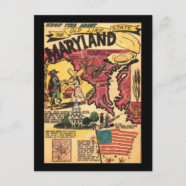 Carte Postale Martland L'État Old Line (Devant)