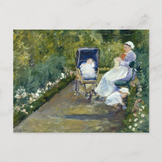 Carte Postale Mary Cassatt - Enfants dans un jardin (L'infirmièr (Devant)