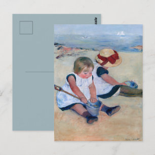 Carte Postale Mary Cassatt Enfants Jouant sur la Plage 1884 
