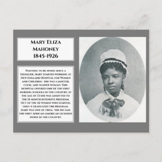 Carte Postale Mary Eliza Mahoney 1ère infirmière inscrite noire