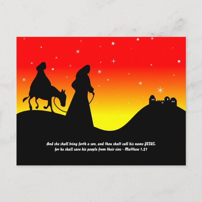Carte Postale Mary & Joseph, Bible Scripture Verse (Devant)