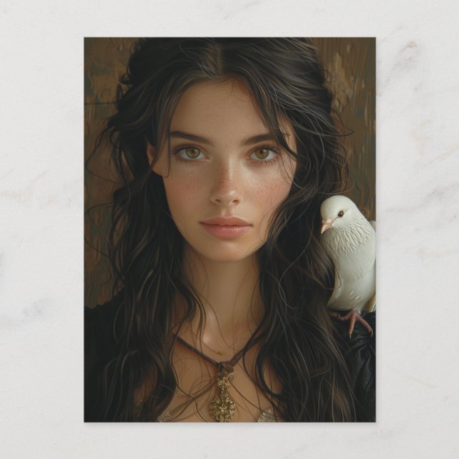 Carte Postale Mary Magdalene et une colombe (Devant)