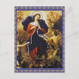 CARTE POSTALE MARY, SOUS LES NOEUDS PRIE POUR NOUS