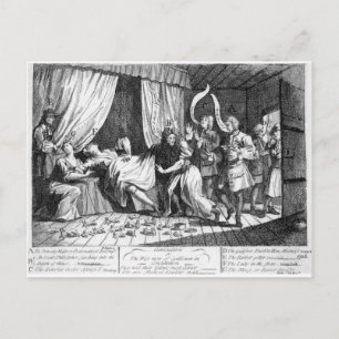 Carte Postale Mary Toft, apparemment en train d'accoucher de lap