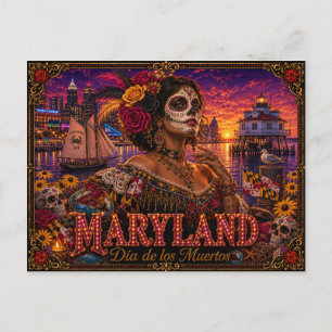 Carte Postale Maryland Día de los Muertos Rétro