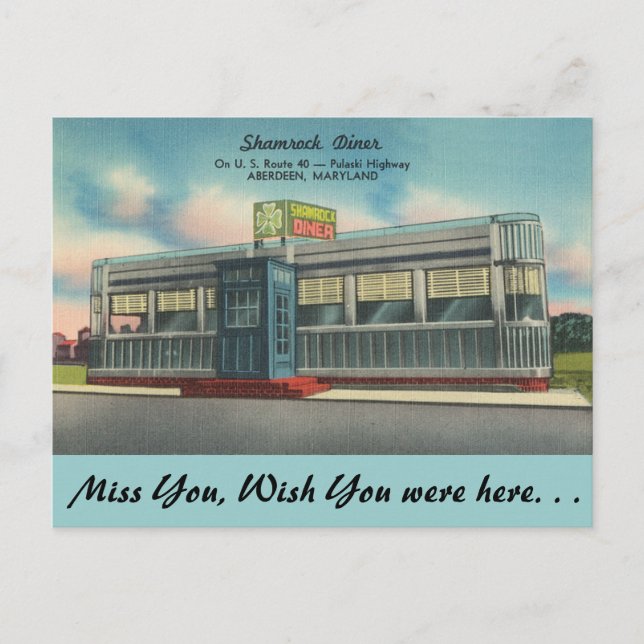 Carte Postale Maryland, Diner Shamrock (Devant)