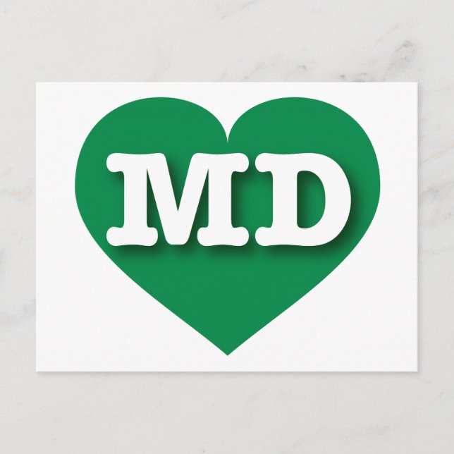 Carte Postale Maryland Green Heart - J'aime MD (Devant)