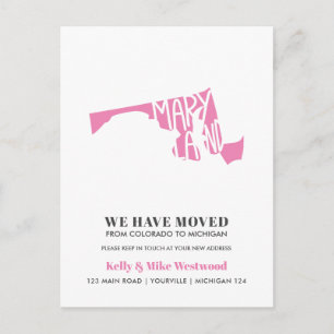 Carte Postale MARYLAND Nous avons déménagé Nouvelle adresse Nouv