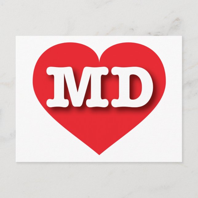 Carte Postale Maryland Red Heart - J'aime MD (Devant)