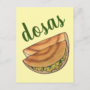 Carte Postale Masala Dosas Cuisine indienne du Sud Cuisine Potat