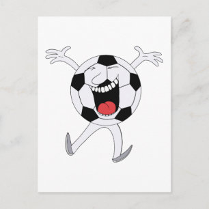 Carte Postale Mascotte Balle de Football qui Rit
