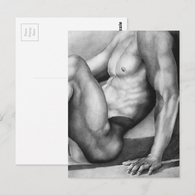 Carte postale Masculine Art Modèle de carrosserie  (Devant / Derrière)