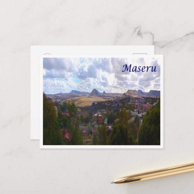 Carte Postale Maseru - Lesotho - Vue aérienne - (Devant/Arrière en situation)