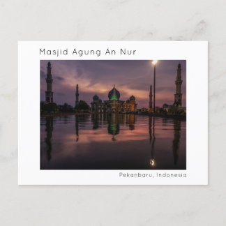 Carte Postale Masjid Agung An Nur, Pekanbaru, Riau, Indonésie