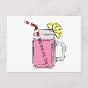 Carte Postale Mason de citron rose