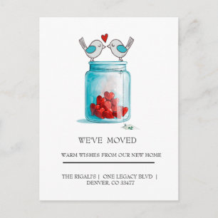 Carte Postale Mason Jar d'amour maison déménagement