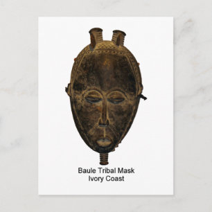 Carte postale Masque Baule Tribal