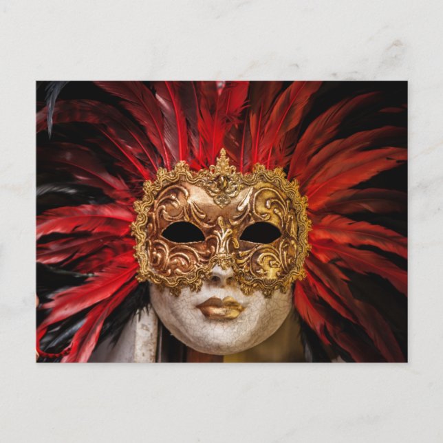 carte postale masque de carnaval vénitien (Devant)