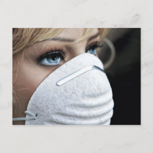 Carte Postale Masque de protection contre le virus Corona