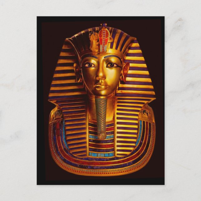 Carte Postale Masque de sépulture en or pur du pharaon Toutankha (Devant)