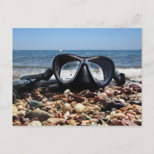 Carte Postale Masque et tuba sur la plage, Mer Rouge, Egypte