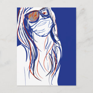 Carte Postale masque facial blues