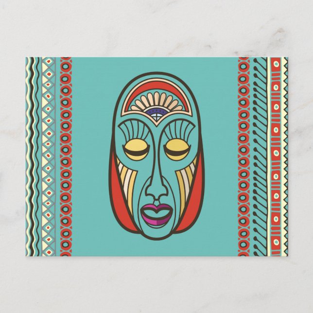 Carte Postale Masque maya aztèque inca autochtone (Devant)