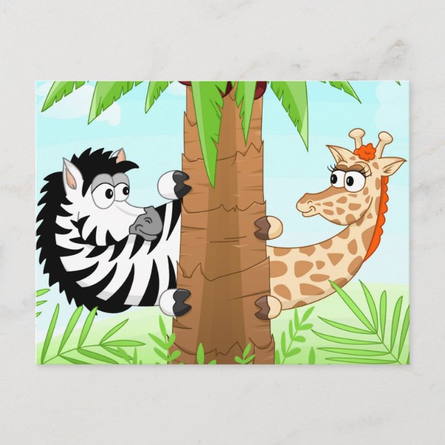 Carte Postale Masquer le zèbre et la girafe (Devant)