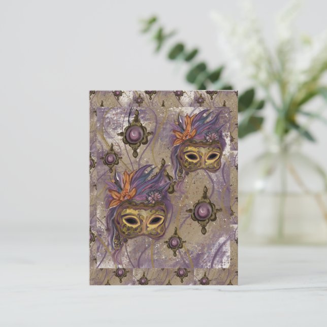 CARTE POSTALE MASQUERADE VENICE ART (Debout devant)