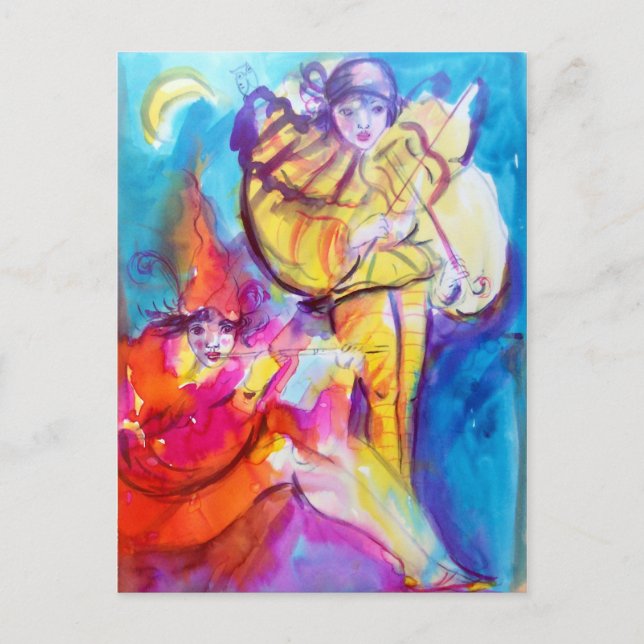 CARTE POSTALE MASQUÉRADE VÉNITIENNE / NOCTURNE MUSICALE (Devant)