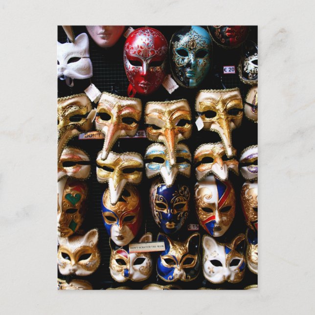 Carte Postale Masques de carnaval (Devant)