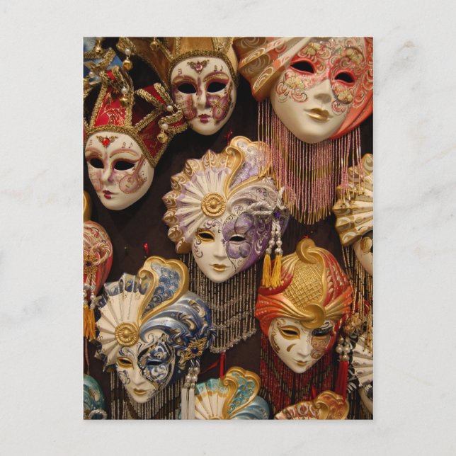 Carte Postale Masques de carnaval à Venise (Devant)