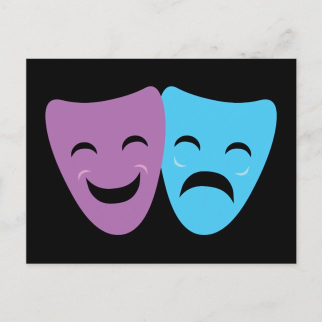 Carte Postale Masques de drame (Devant)