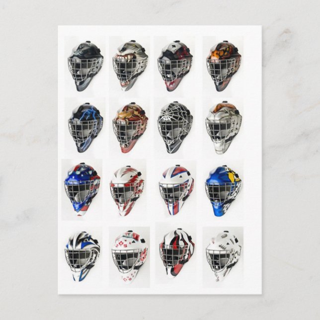 Carte Postale Masques de hockey (Devant)