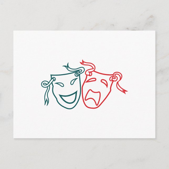 Carte Postale Masques dramatiques (Devant)