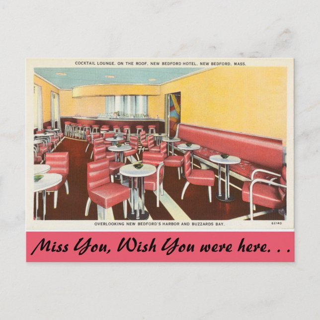 Carte Postale Massachusetts, Cocktail Lounge, New Bedford (Devant)