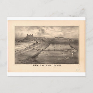 Carte Postale Massachusetts de la plage de Nantasket en 1879
