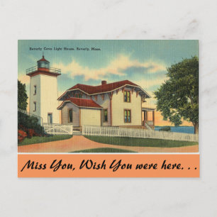 Carte Postale Massachusetts, phare de Beverly Cove