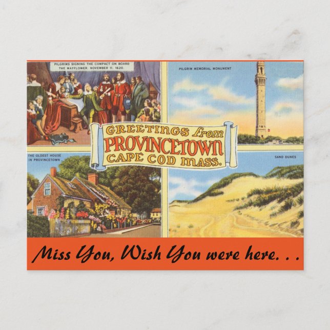 Carte Postale Massachusetts Provincetown, Cape Cod (Devant)