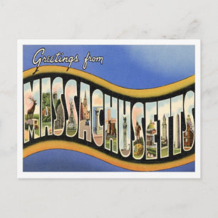 Carte Postale Massachusetts Salutations Des États-Unis