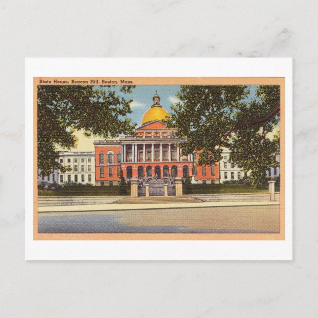 Carte Postale Massachusetts State House à Boston Vintage voyage (Devant)