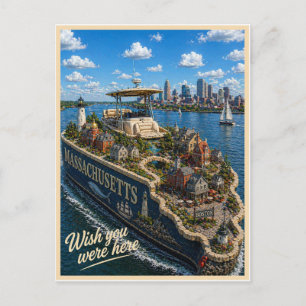 Carte Postale Massachusetts Vous auriez dû être ici Série de