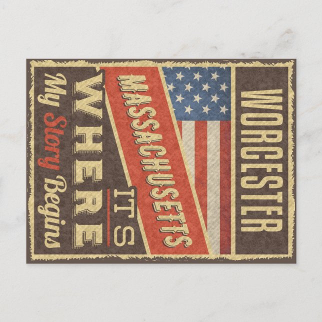 Carte Postale Massachusetts Worcester (Devant)