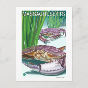 Carte Postale MassachusettsCrabe et pêcheur